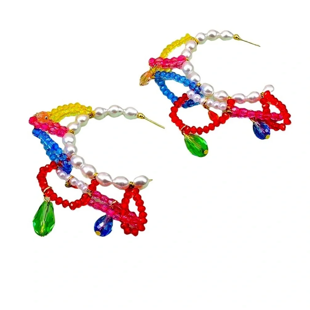 🍋2/$30 New Zara Beaded Hoops - Picture 3 of 4